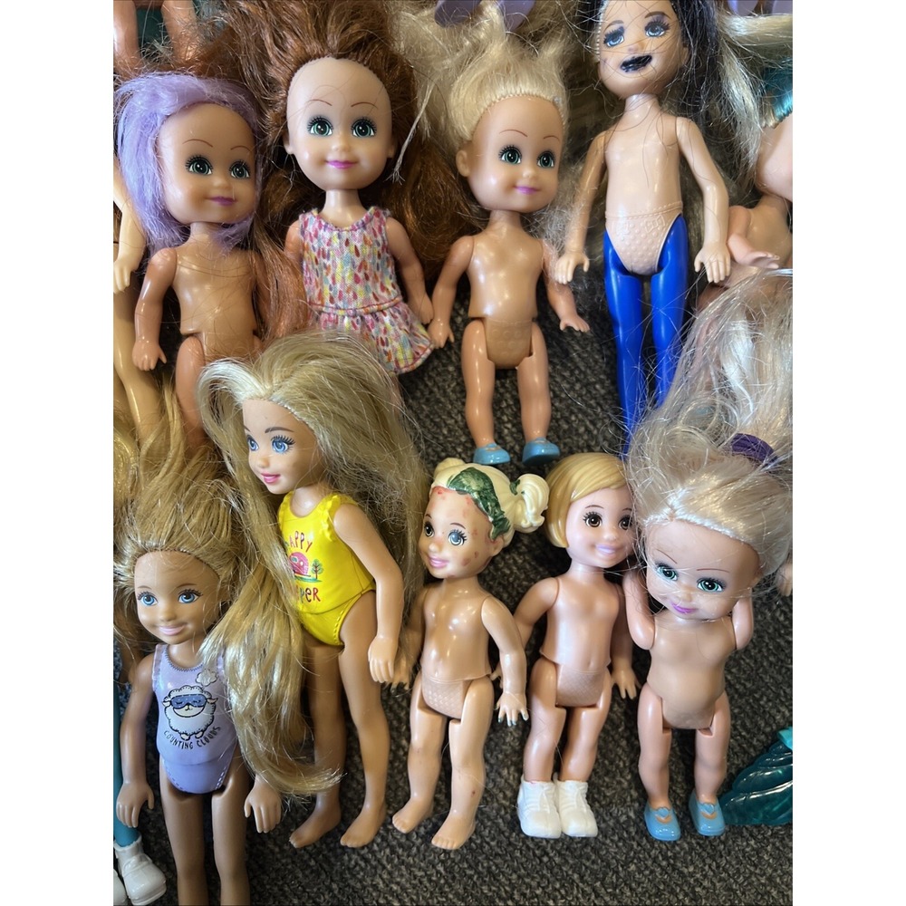 BARBIE Kelly dolls lot 18 Boys Mermaid Plastic Hair - Picture 3 of 7